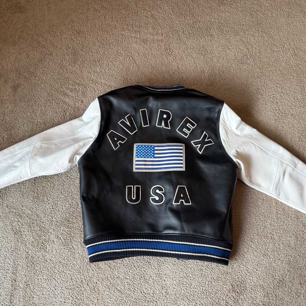 Avirex USA Black and White Varsity Jacket